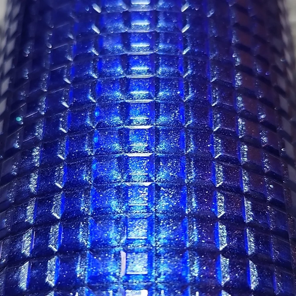 STARBUCK 2023 BLUE GLITTER GRID VENTI COLD CUP TUMBLER 24 OZ